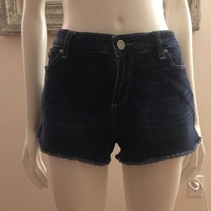 Paige Jean Catalina Shorts Frayed Hem Mid Rise